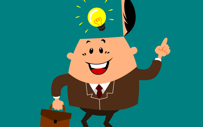 Billede af en der får en idé