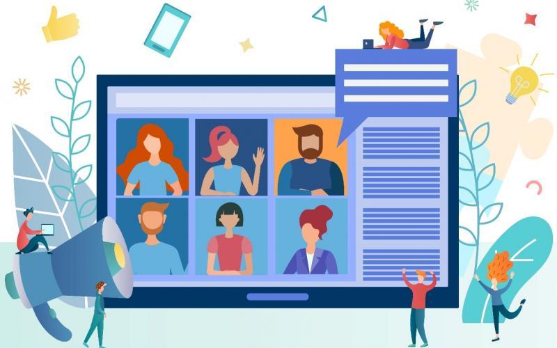 Illustration virtuelt møde